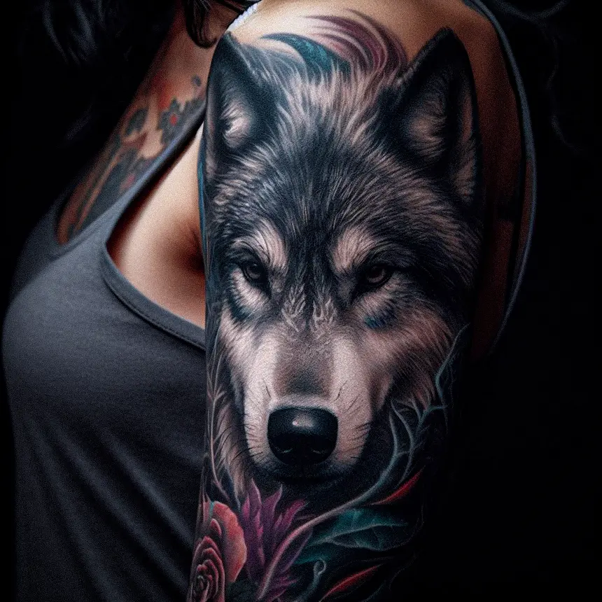 Wolf Tattoo for Women17