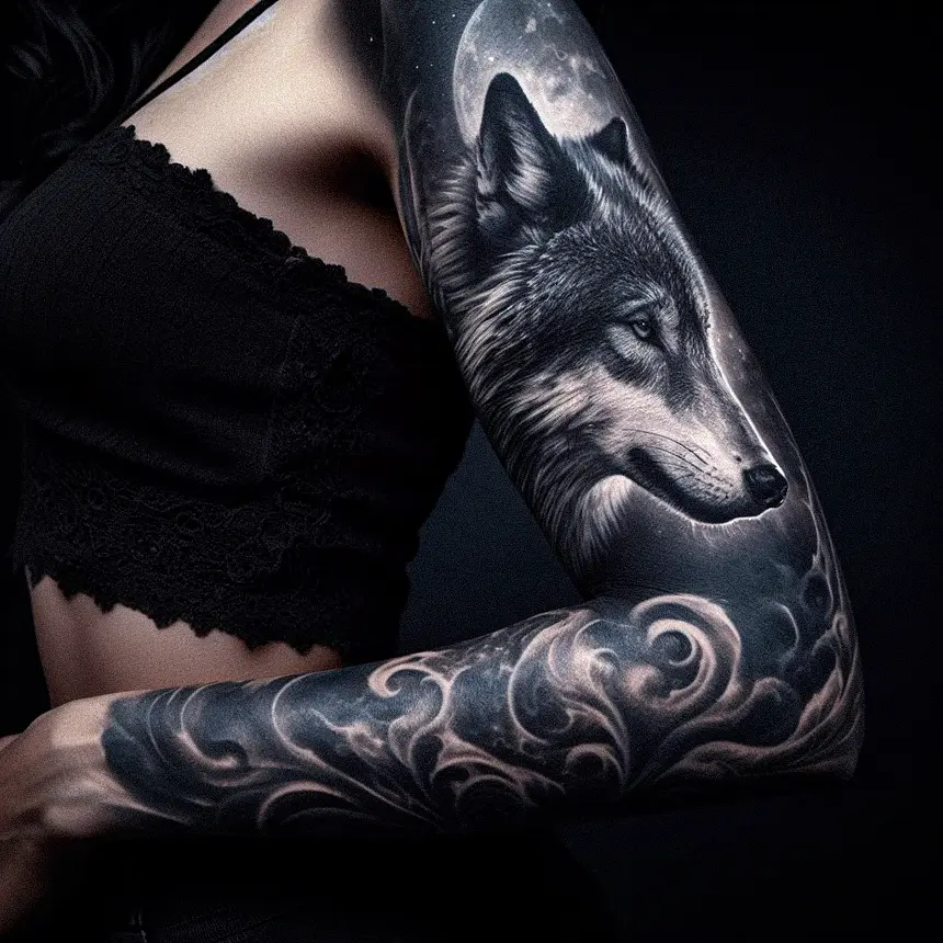 Wolf Tattoo for Women2