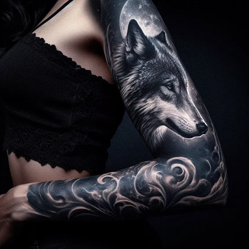 10+ Best Bear and Wolf Tattoo Ideas | Wolf tattoos, Wolf sleeve, Bear  tattoos