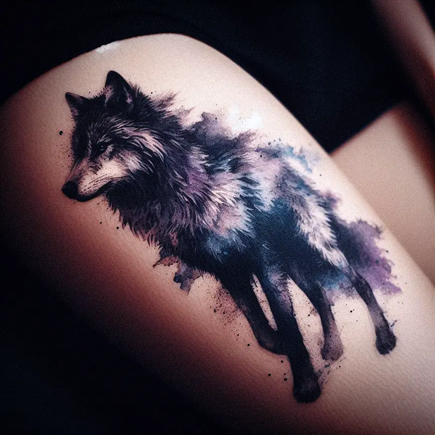 My wife's wolf tattoo she just got from Jonah at blue gem tattoo in Green  Bay WI : r/tattoos