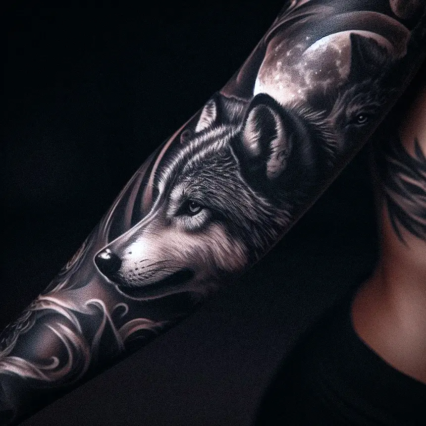 Wolf Tattoo for Women74