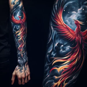 male rebirth phoenix tattoo 122