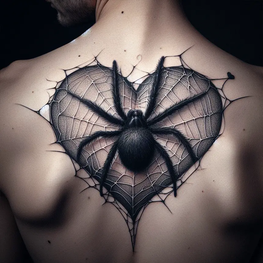 Spider web heart